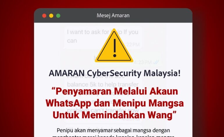 Penyamaran Melalui Akaun Whatsapp dan Menipu Mangsa Untuk Memindahkan Wang