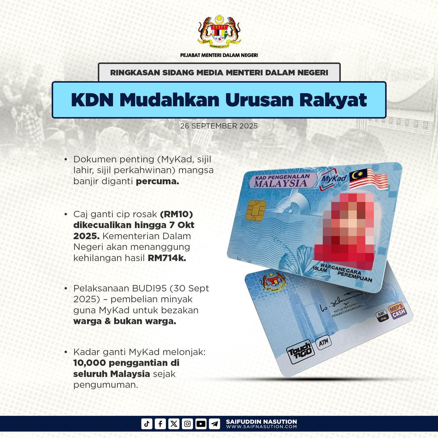 BUDI95 Lonjak Permintaan MyKad Baharu, Hampir 10,000 Diganti Dalam Dua Minggu