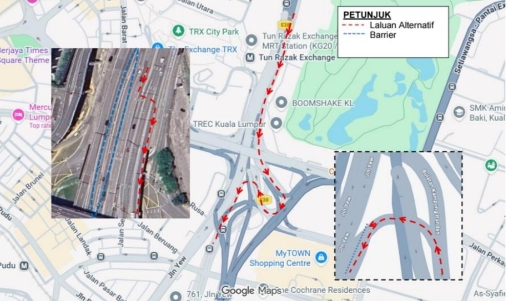 Penutupan Sementara Jalan Susur Bulatan Pudu Mulai 24 Mac